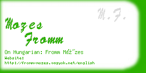 mozes fromm business card